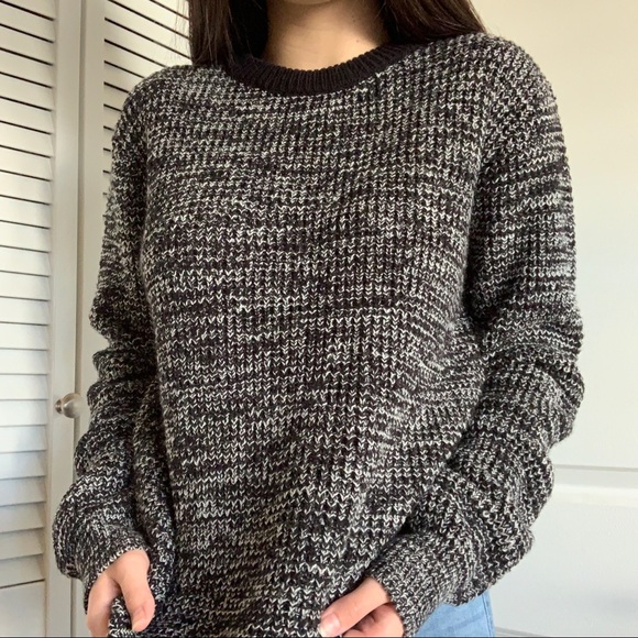 Oversized Black Crewneck Sweater - Picture 2 of 6